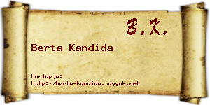 Berta Kandida névjegykártya